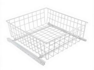 Корзина выкатная сетчатая SIBO 435х475х150 белая на роликовых направляющих