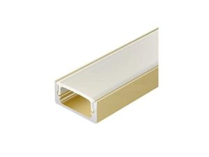 Профиль LA для LED 39 НАКЛАДНОЙ 16*6мм, ЛАТУНЬ с мат. экраном, с загл. и креп. 2м.
