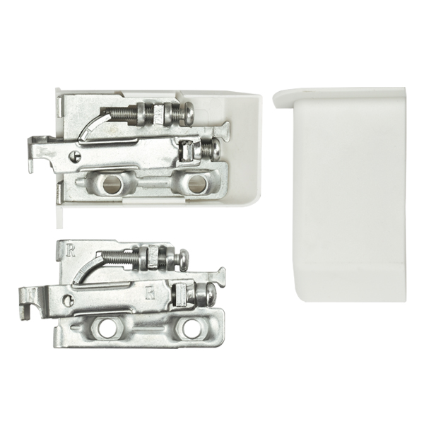Подвеска кухонная стальная с белой заглушкой (80кг) (комплект левый+правый+заглушки)