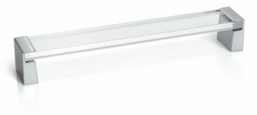Ручка "OLIVA" 192мм - Прозрачное акрил стекло+ножка хром (25)