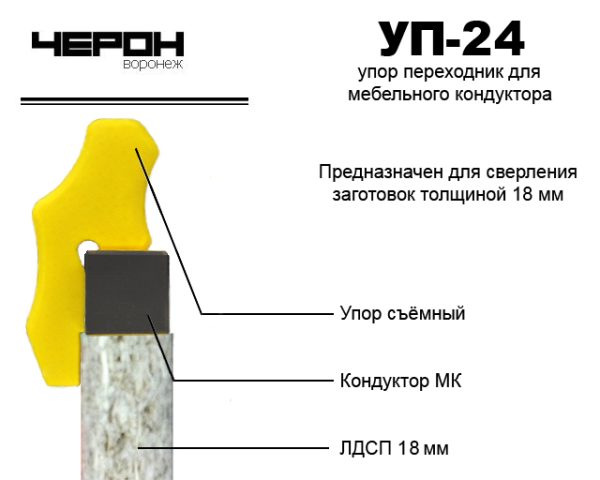 Упор переходник для кондуктора втулки 5 мм (для плиты 18) мм. комплект 2шт.