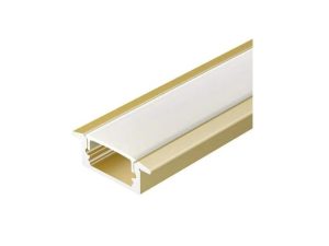 Профиль LA для LED 37 ВРЕЗНОЙ 22*7мм, ЛАТУНЬ с мат. экран с загл. и креп. 2м.