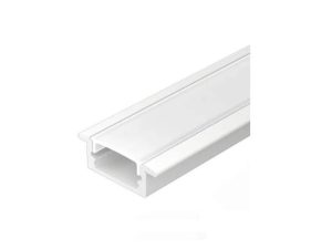 Профиль LA для LED 37 ВРЕЗНОЙ 22*7scмм, БЕЛЫЙ с мат. экран с загл. и креп. 2м.