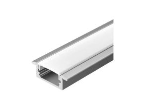 Профиль LA NEW для LED 37 ВРЕЗНОЙ 22*6мм, СЕРЕБРО с ма. экран с загл. и креп. 3м.