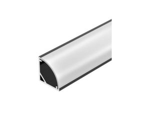 Профиль LA NEW для LED 49 УГЛОВОЙ 16*16мм, ЧЕРНЫЙ с мат. экран с загл. и креп. 3м.