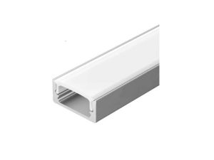 Профиль LA для LED 39 НАКЛАДНОЙ 16*6мм, СЕРЕБРО мат. экраном, с загл. и креп. 2м.