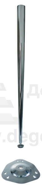 Опора нога для стола под конус d-50 L-720 регулир. с фланцем сталь, хром матовый