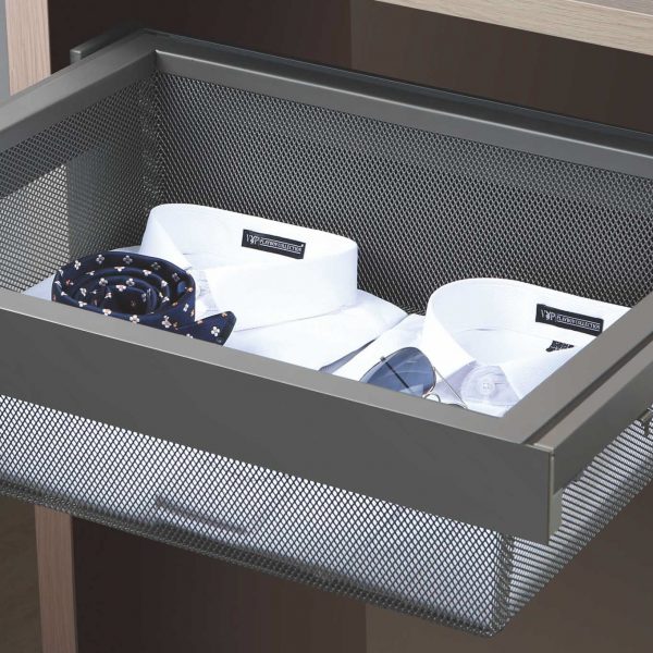 Выдвижная корзина мелк.сетка Mebax 600-420 (564х420х140) скрытого монтажа с доводчиком коричневый